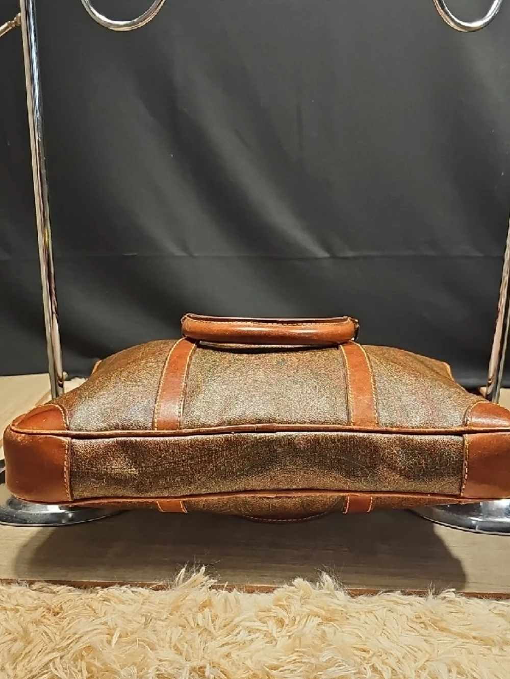 Etro Brown Paisley Leather Briefcase - Classic Travel Bag